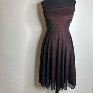 Vintage Forever 21 Dress Womens S/M Black Red Mesh Babydoll Whimsy Fairy Y2K